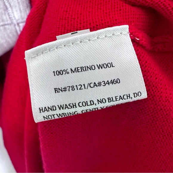 Eileen Fisher Cherry Red 100% Merino Wool Sweater Tunic Size XL - Picture 8 of 10